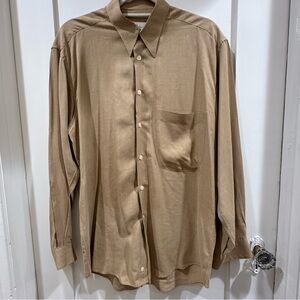 Ermenegildo Zegna Men's Tan Button-Front Dress Shirt